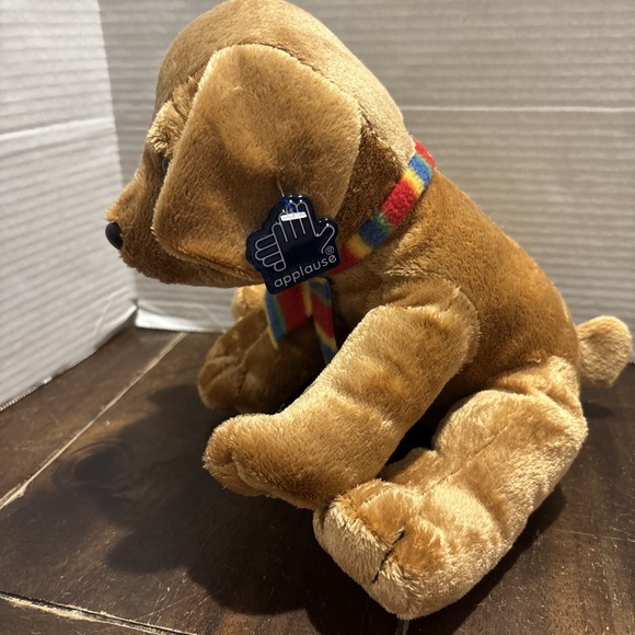 Applause FLUFF Puppy Dog Plush Floppy Stuffed Animal Russ Berrie 9 Inch Scarf - Picture 3 of 6